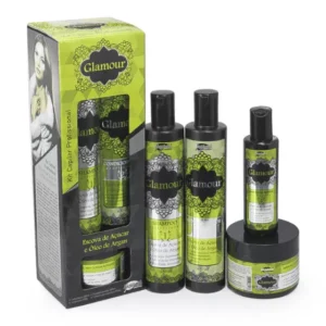 Kit Capilar Glamour – Escova de Açúcar & Óleo de Argan